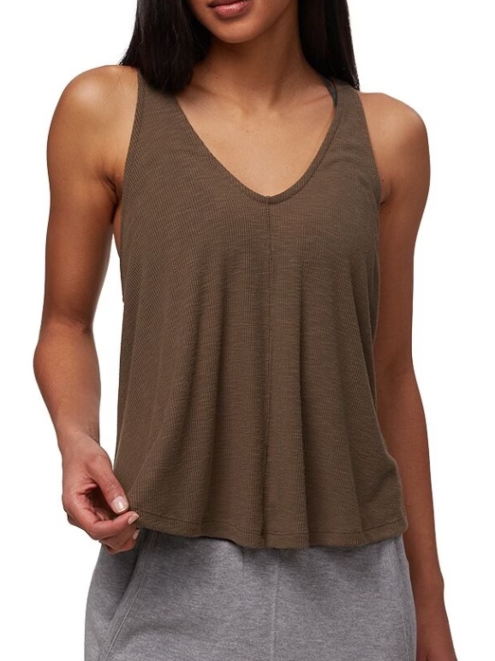 Free People Intimately Olive Green Dani Tank Top Ribbed V-Neck Cami XS